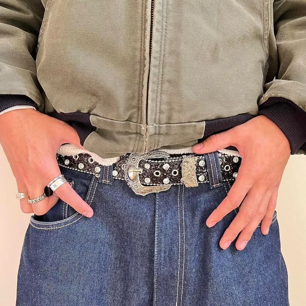 N/A black rhinestone